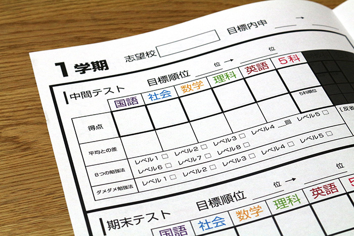 さくら個別成績記録ノート が完成した